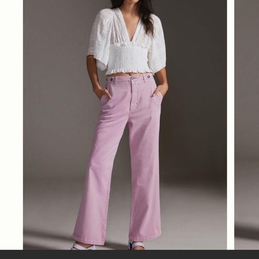 Anthropologie Pilcro Slouchy Chino Trousers Lilac WORN 1x